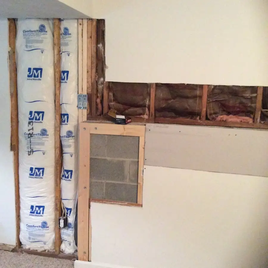 Wall insulation replacement during Contents Cleaning & Restoration in San Diego